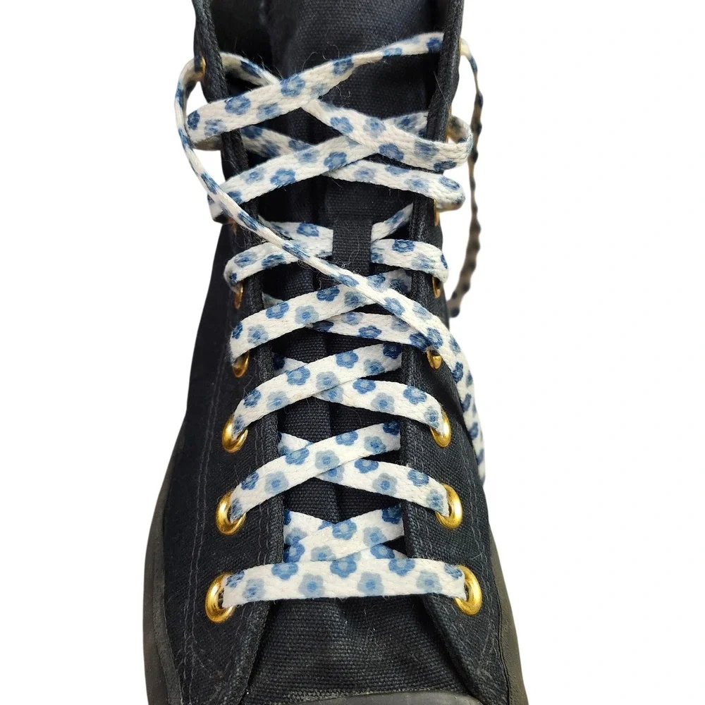 Converse CTAS City Trek Black Floral Laces Boots M 8 L10 Platform Lug Soles